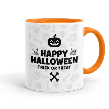 Happy Halloween pumpkin, Κούπα χρωματιστή πορτοκαλί, κεραμική, 330ml
