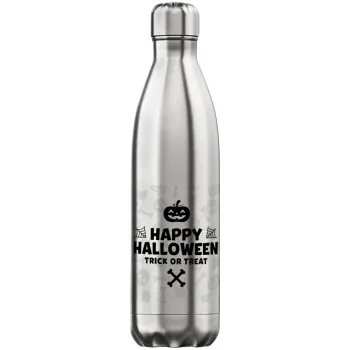 Happy Halloween pumpkin, Μεταλλικό παγούρι θερμός Inox (Stainless steel), διπλού τοιχώματος, 750ml