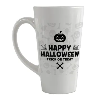 Happy Halloween pumpkin, Κούπα κωνική Latte Μεγάλη, κεραμική, 450ml