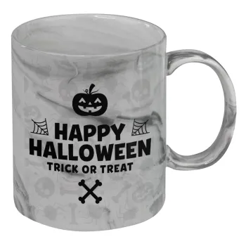Happy Halloween pumpkin, Mug ceramic marble style, 330ml