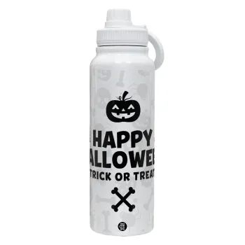 Happy Halloween pumpkin, Θερμός 1L Ανοξείδωτο με Βάση Κινητού & Διπλά Τοιχώματα