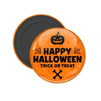 Happy Halloween pumpkin, Μαγνητάκι ψυγείου στρογγυλό διάστασης 5cm