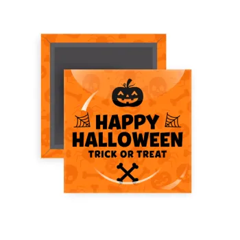Happy Halloween pumpkin, Μαγνητάκι ψυγείου τετράγωνο διάστασης 5x5cm