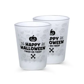 Happy Halloween pumpkin, Σφηνοπότηρα γυάλινα 45ml του πάγου (2 τεμάχια)