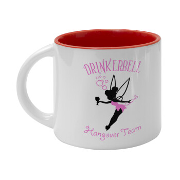 Drinkerbell bachellor, Κούπα κεραμική 400ml Λευκή/Κόκκινη