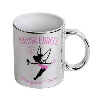 Drinkerbell bachellor, Κούπα κεραμική, ασημένια καθρέπτης, 330ml