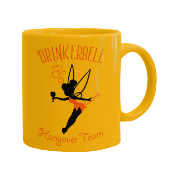 Drinkerbell bachellor, Κούπα, κεραμική κίτρινη, 330ml