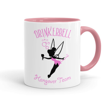 Drinkerbell bachellor, Mug colored pink, ceramic, 330ml