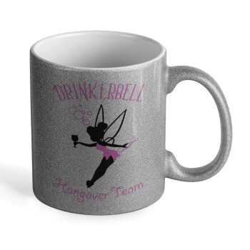 Drinkerbell bachellor, Κούπα Ασημένια Glitter που γυαλίζει, κεραμική, 330ml