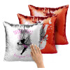 Μαξιλάρι καναπέ Μαγικό Κόκκινο με πούλιες 40x40cm περιέχεται το γέμισμα