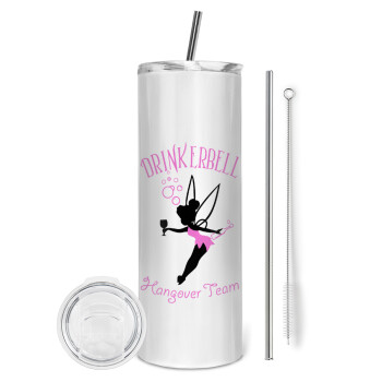 Drinkerbell bachellor, Eco friendly stainless steel tumbler 600ml, with metal straw & cleaning brush