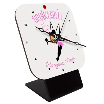 Drinkerbell bachellor, Quartz Wooden table clock with hands (10cm)