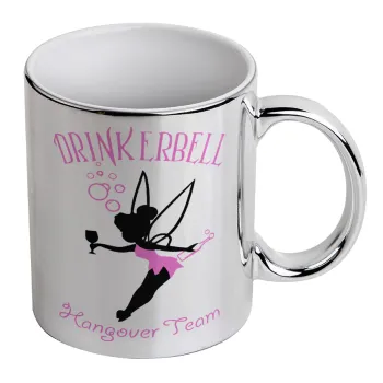 Drinkerbell bachellor, Mug ceramic, silver mirror, 330ml