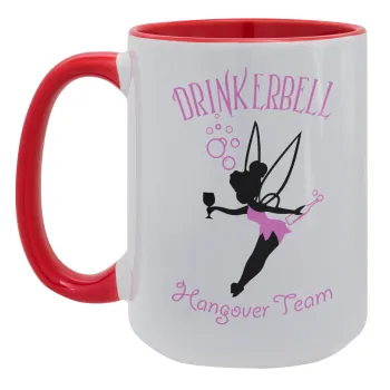 Drinkerbell bachellor, Κούπα Mega 15oz, κεραμική Κόκκινη, 450ml