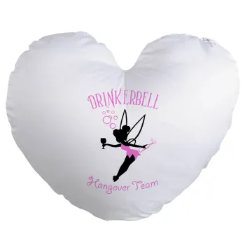 Drinkerbell bachellor, Μαξιλάρι καναπέ καρδιά 40x40cm περιέχεται το  γέμισμα