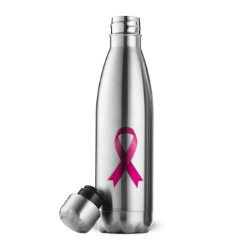 World cancer day, Inox (Stainless steel) double-walled metal mug, 500ml