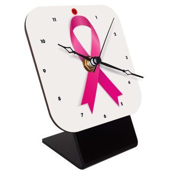 World cancer day, Quartz Wooden table clock with hands (10cm)
