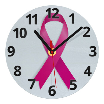 World cancer day, Ρολόι τοίχου γυάλινο (20cm)