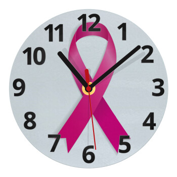 World cancer day, Ρολόι τοίχου γυάλινο (20cm)