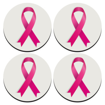World cancer day, SET of 4 round wooden coasters (9cm)