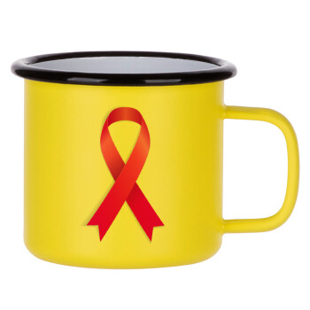  Παγκόσμια Ημέρα κατά του Καρκίνου, Κούπα Μεταλλική εμαγιέ ΜΑΤ Κίτρινη 360ml