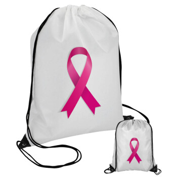 Παγκόσμια Ημέρα κατά του Καρκίνου, Τσάντα πουγκί με μαύρα κορδόνια (1 τεμάχιο)