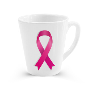  Παγκόσμια Ημέρα κατά του Καρκίνου, Κούπα κωνική Latte Λευκή, κεραμική, 300ml
