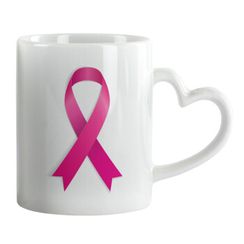World cancer day, Mug heart handle, ceramic, 330ml