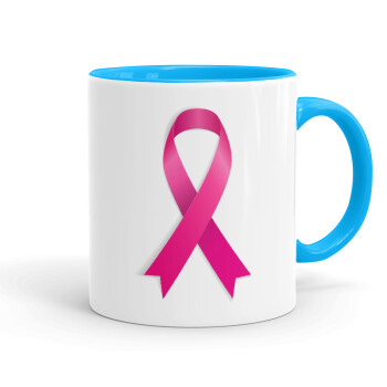 World cancer day, Mug colored light blue, ceramic, 330ml