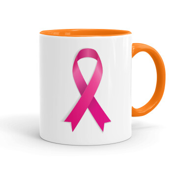  Παγκόσμια Ημέρα κατά του Καρκίνου, Κούπα χρωματιστή πορτοκαλί, κεραμική, 330ml