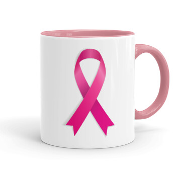  Παγκόσμια Ημέρα κατά του Καρκίνου, Κούπα χρωματιστή ροζ, κεραμική, 330ml