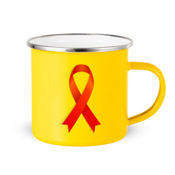  Παγκόσμια Ημέρα κατά του Καρκίνου, Κούπα Μεταλλική εμαγιέ Κίτρινη 360ml