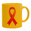 Ceramic coffee mug yellow, 330ml