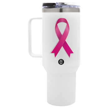  Παγκόσμια Ημέρα κατά του Καρκίνου, Mega Tumbler με καπάκι, διπλού τοιχώματος (θερμό) 1,2L
