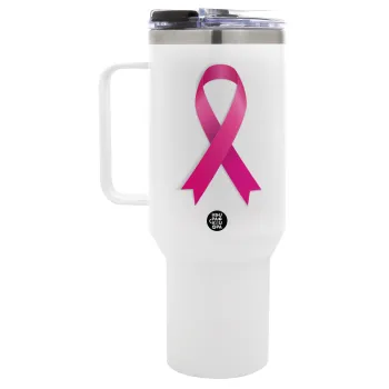  Παγκόσμια Ημέρα κατά του Καρκίνου, Mega Tumbler με καπάκι, διπλού τοιχώματος (θερμό) 1,2L