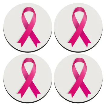  Παγκόσμια Ημέρα κατά του Καρκίνου, ΣΕΤ 4 Σουβέρ ξύλινα στρογγυλά (9cm)