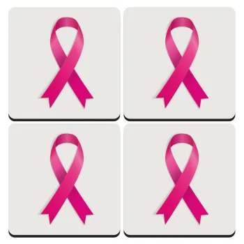  Παγκόσμια Ημέρα κατά του Καρκίνου, ΣΕΤ 4 Σουβέρ ξύλινα τετράγωνα (9cm)