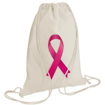  Παγκόσμια Ημέρα κατά του Καρκίνου, Τσάντα πλάτης πουγκί GYMBAG natural (28x40cm)