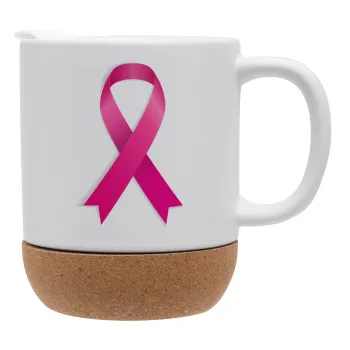  Παγκόσμια Ημέρα κατά του Καρκίνου, Κούπα, κεραμική με βάση φελού και καπάκι (ΜΑΤ), 330ml