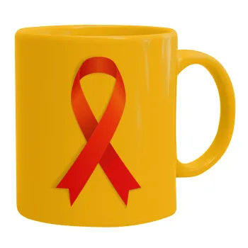  Παγκόσμια Ημέρα κατά του Καρκίνου, Κούπα, κεραμική κίτρινη, 330ml