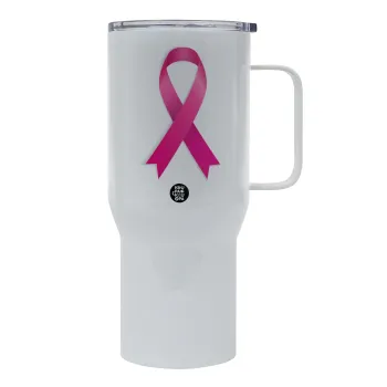 World cancer day, Mega Stainless steel Tumbler with lid, double wall 750L