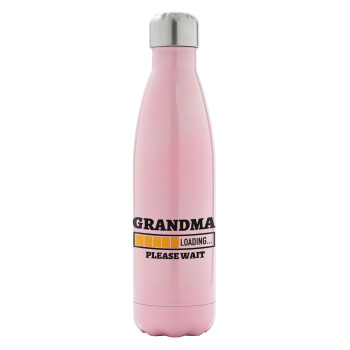 Grandma Loading, Μεταλλικό παγούρι θερμός Ροζ Ιριδίζον (Stainless steel), διπλού τοιχώματος, 500ml