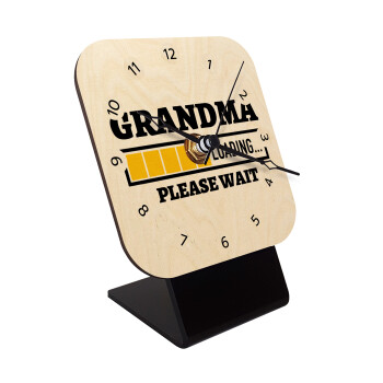 Grandma Loading, Quartz Table clock in natural wood (10cm)