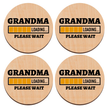 Grandma Loading, ΣΕΤ x4 Σουβέρ ξύλινα στρογγυλά plywood (9cm)