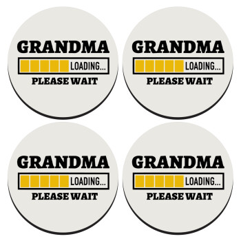 Grandma Loading, ΣΕΤ 4 Σουβέρ ξύλινα στρογγυλά (9cm)