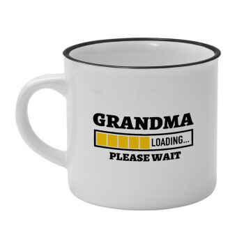 Grandma Loading, Κούπα κεραμική vintage Λευκή/Μαύρη 230ml