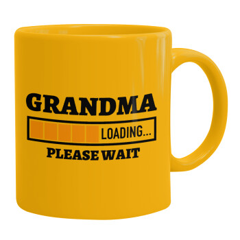Grandma Loading, Ceramic coffee mug yellow, 330ml (1pcs)