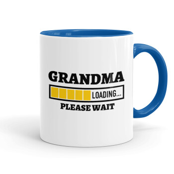 Grandma Loading, Mug colored blue, ceramic, 330ml