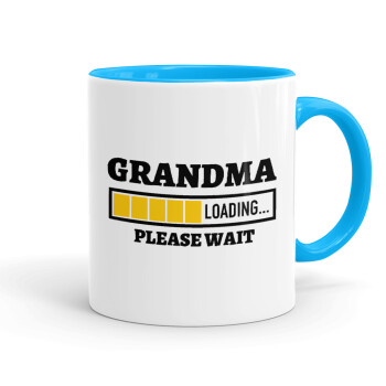 Grandma Loading, Mug colored light blue, ceramic, 330ml
