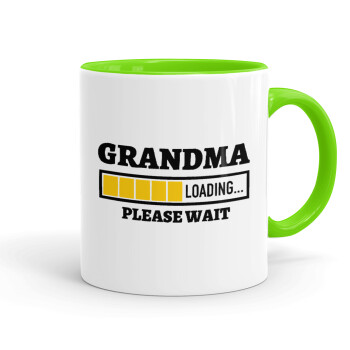 Grandma Loading, Mug colored light green, ceramic, 330ml